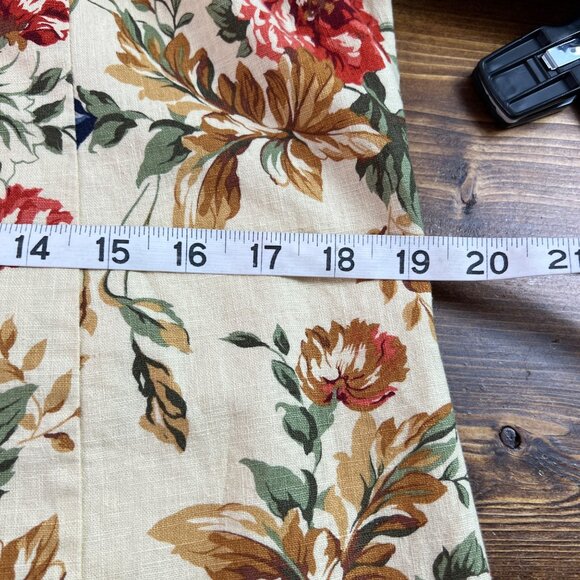 Vintage Talbots Linen Blend Floral Midi Dress Short Sleeve Women's Size 14 READ - Picture 13 of 15